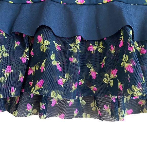 Betsey Johnson Floral Swim Coverup Skirt - Black and Pink - Picture 9 of 9